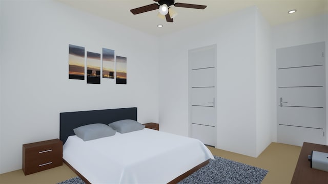 bedroom with ceiling fan