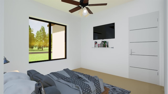 bedroom with ceiling fan