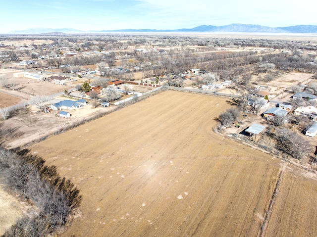 drone / aerial view featuring a mountain view