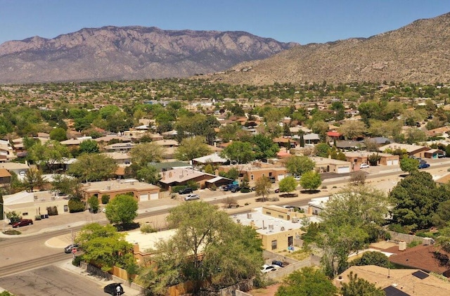 aerial view with a mountain view