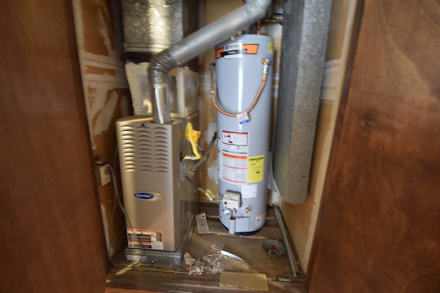 utilities featuring gas water heater