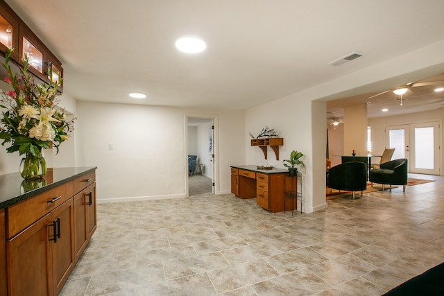 interior space with french doors