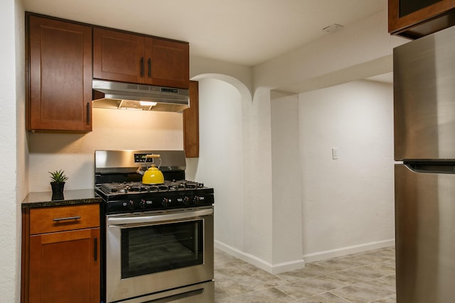 kitchen with appliances with stainless steel finishes