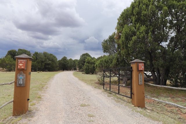 view of street with a gated entry