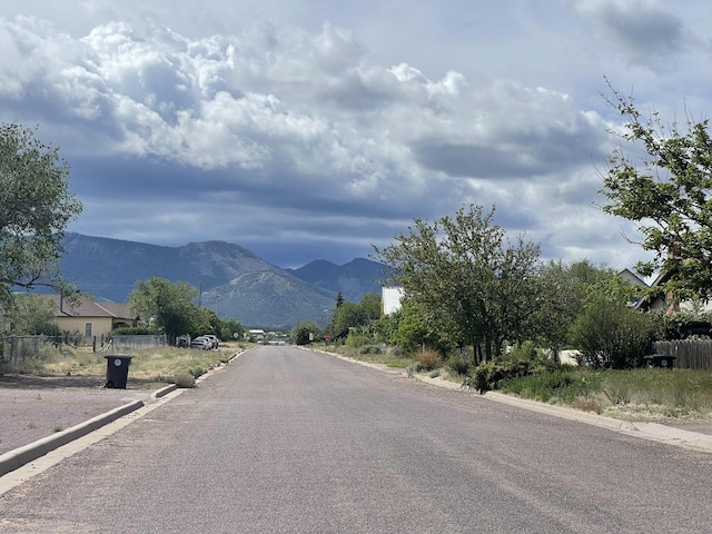 view of street with a mountain view