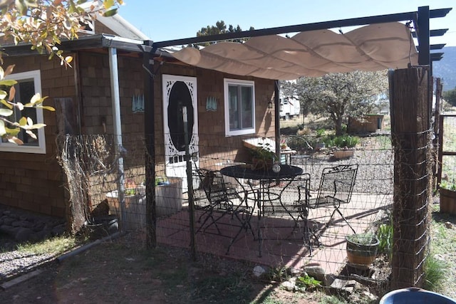 view of patio with a pergola