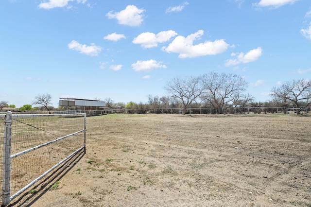 view of yard with a rural view