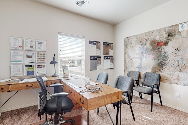 office space with carpet floors