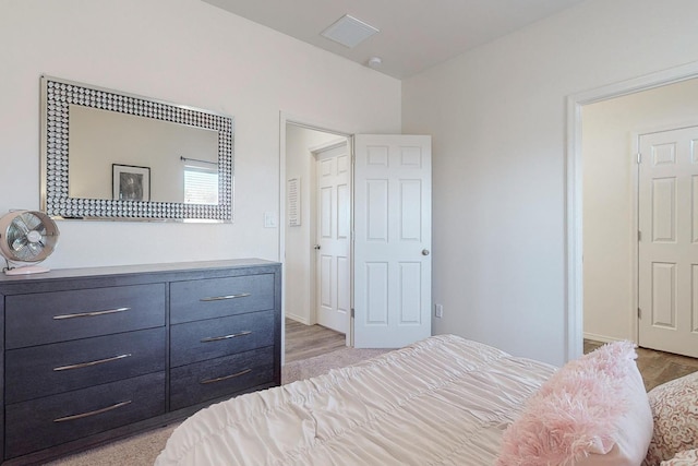 bedroom featuring light hardwood / wood-style flooring