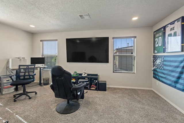 interior space featuring a textured ceiling