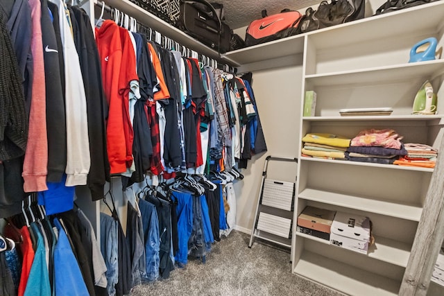 spacious closet with carpet flooring