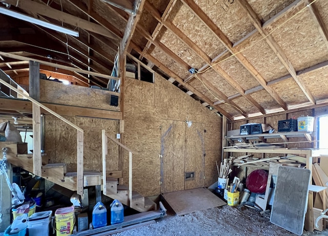 view of unfinished attic