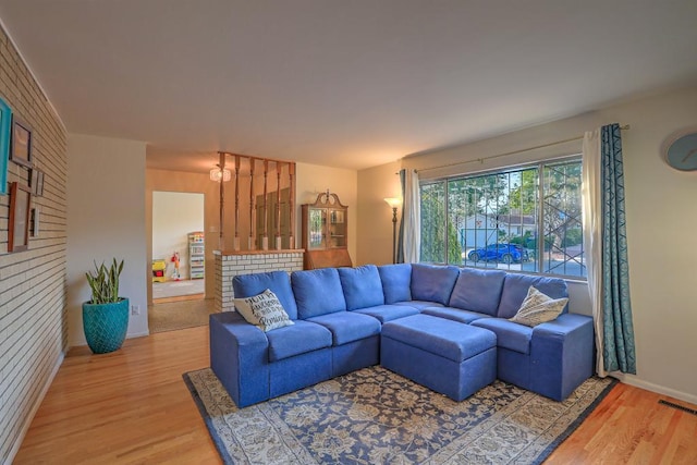 living room featuring hardwood / wood-style floors