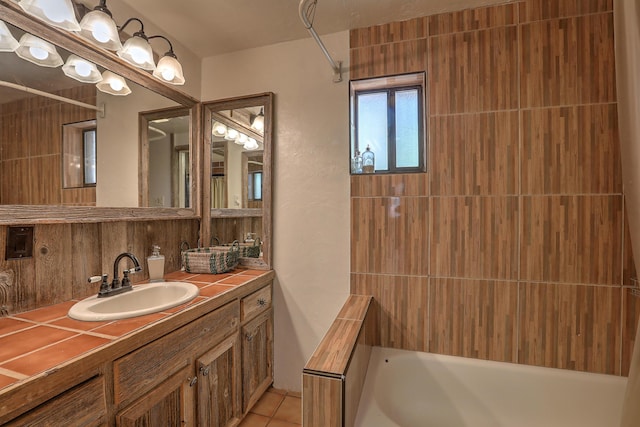 bathroom featuring tile patterned floors and vanity