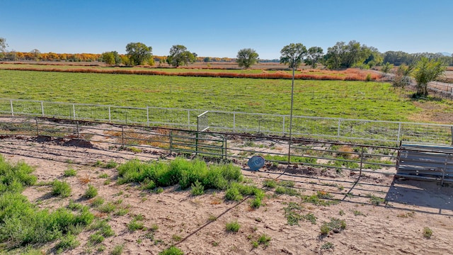 view of yard with a rural view