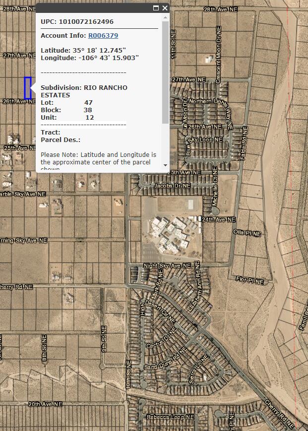 751 Nightglow Ave NE, Rio Rancho NM, 87144 land for sale