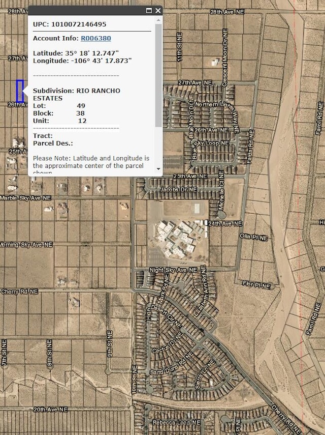 731 Nightglow Ave NE, Rio Rancho NM, 87144 land for sale