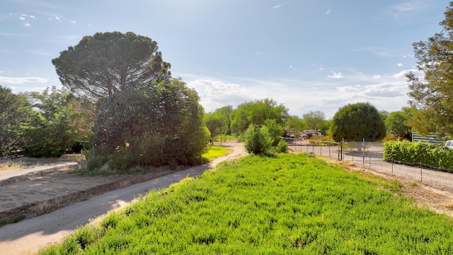 view of road with a rural view