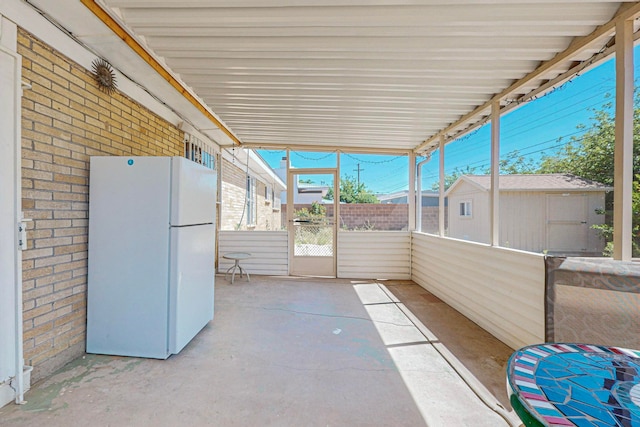 view of unfurnished sunroom