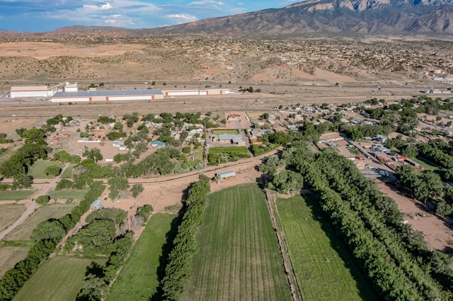 aerial view with a mountain view and a rural view