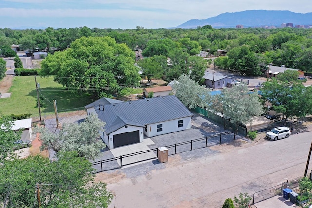 bird's eye view with a mountain view