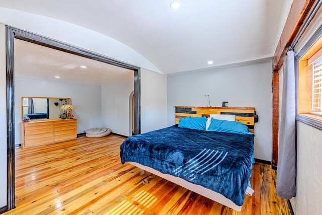 bedroom with wood-type flooring