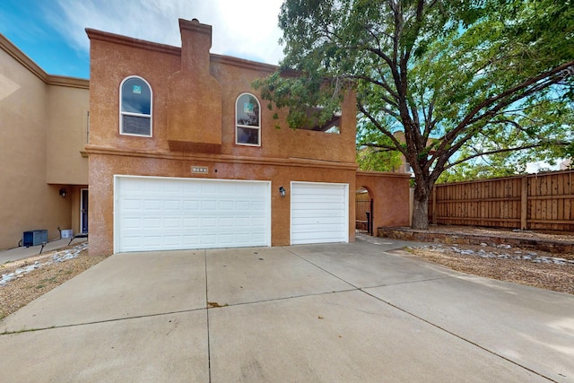 exterior space featuring a garage