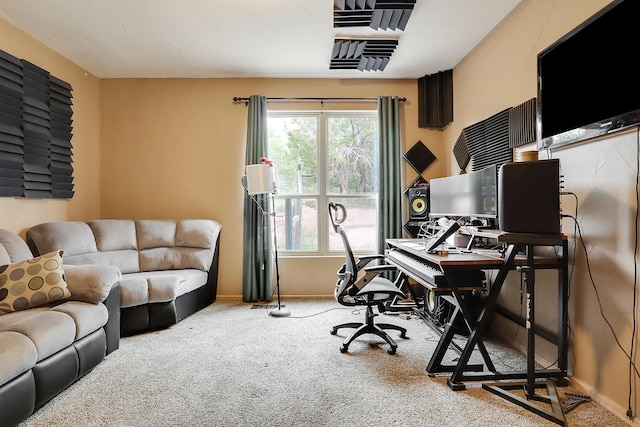 view of carpeted office