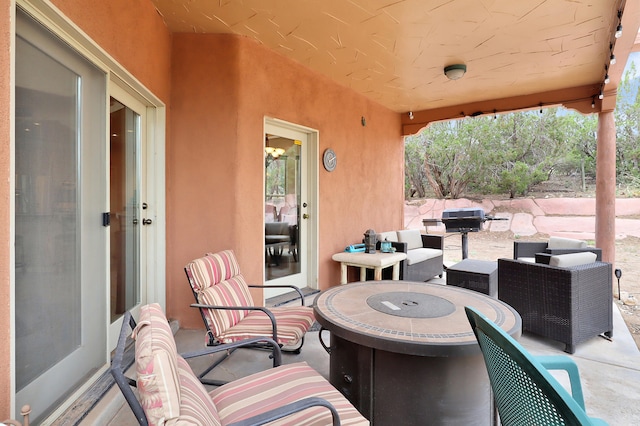 view of patio with an outdoor living space