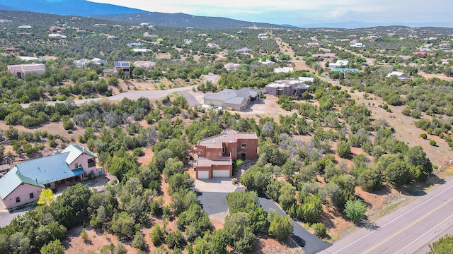 aerial view with a mountain view