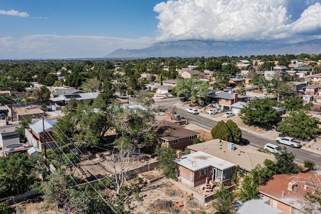 aerial view with a mountain view