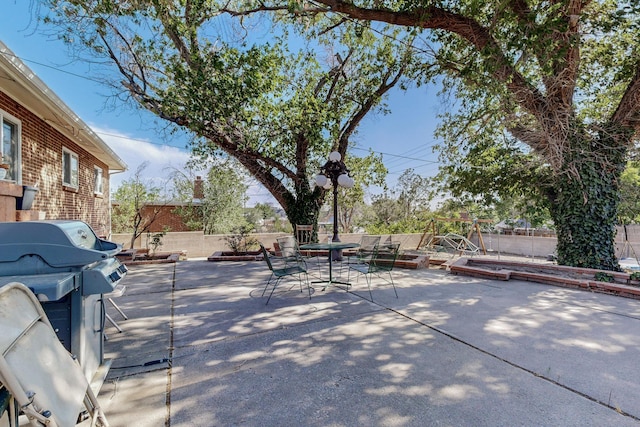 view of patio featuring grilling area