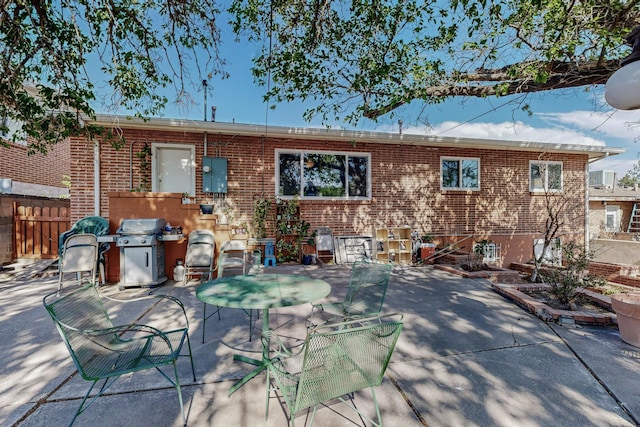 back of property with a patio area