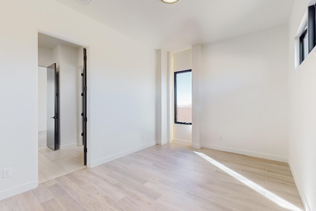 empty room featuring light wood-type flooring