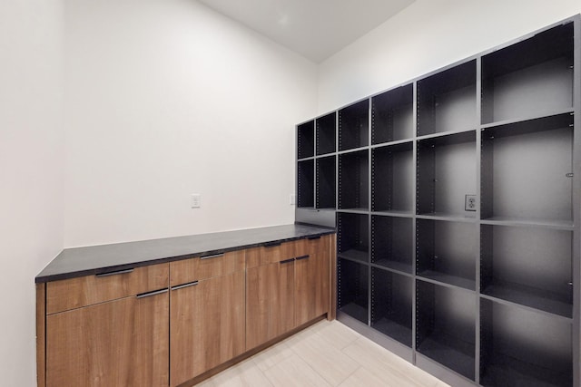 interior space featuring light tile patterned floors