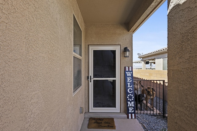 view of doorway to property