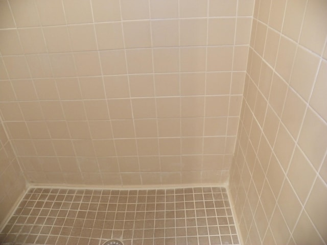 bathroom featuring tiled shower