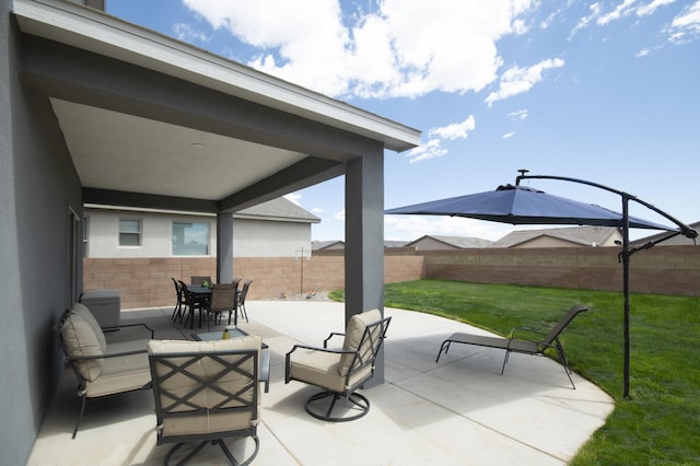 view of patio with an outdoor hangout area