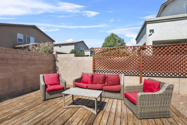 deck featuring an outdoor hangout area