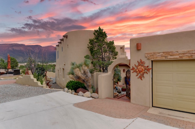 exterior space with a mountain view