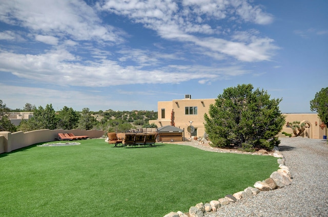 view of yard with a patio area