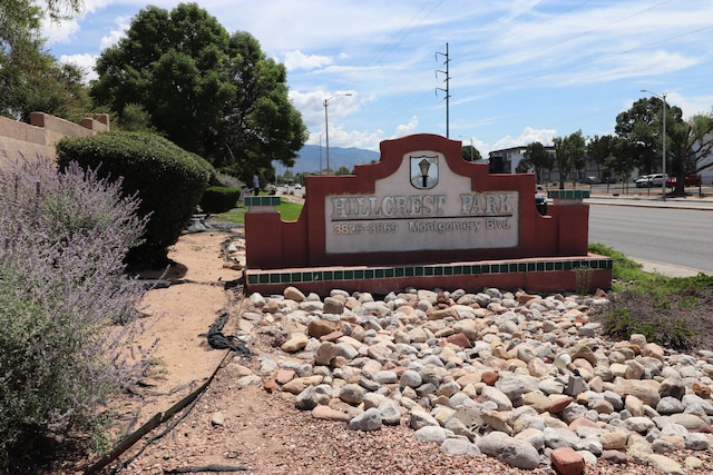 view of community sign