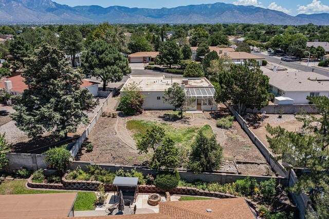 aerial view with a mountain view