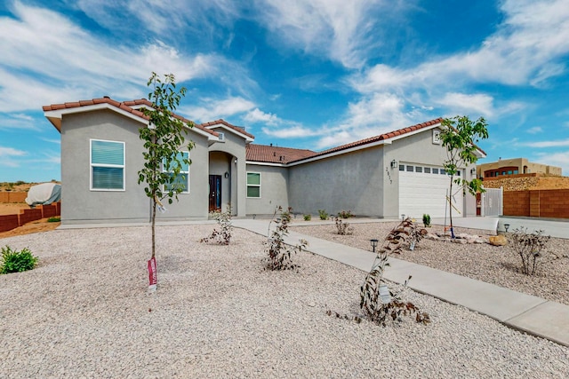 view of front of home with a garage