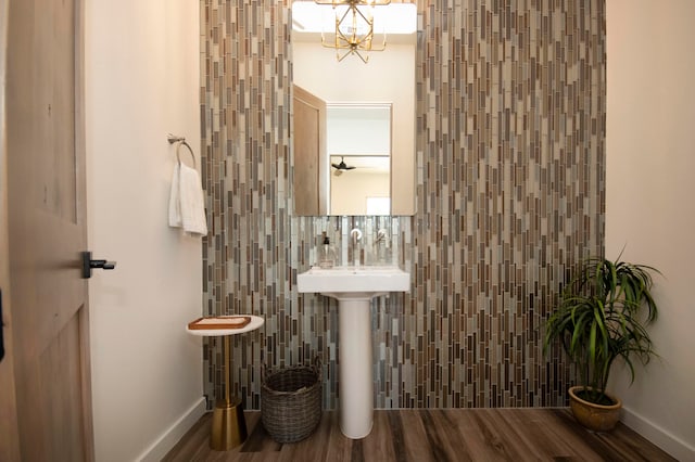 bathroom featuring hardwood / wood-style floors and sink