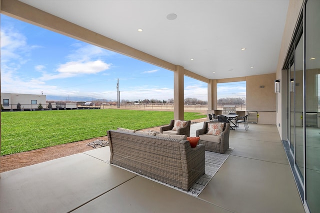 view of patio / terrace with an outdoor living space