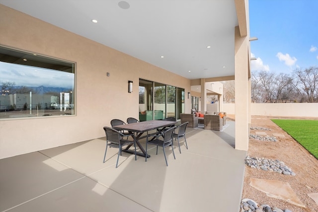 view of patio with outdoor lounge area