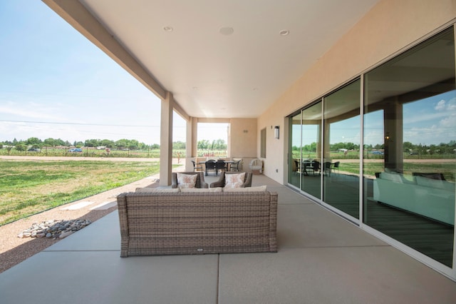 view of patio / terrace featuring an outdoor hangout area