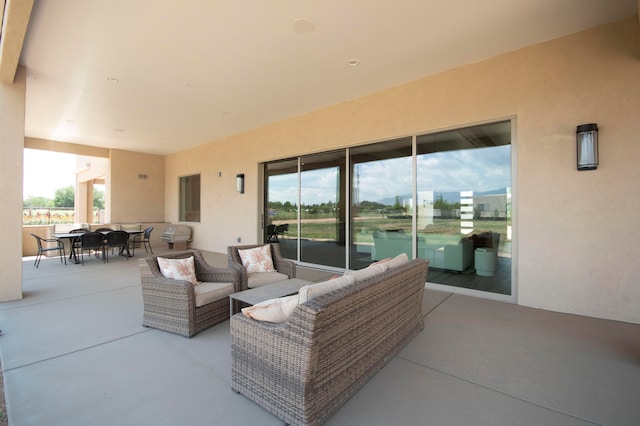 view of patio with an outdoor living space