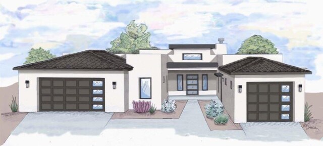 130 Los Ranchos Rd NW Lot 2, Albuquerque, NM 87107 - view of front of house with stucco siding, an attached garage, and driveway